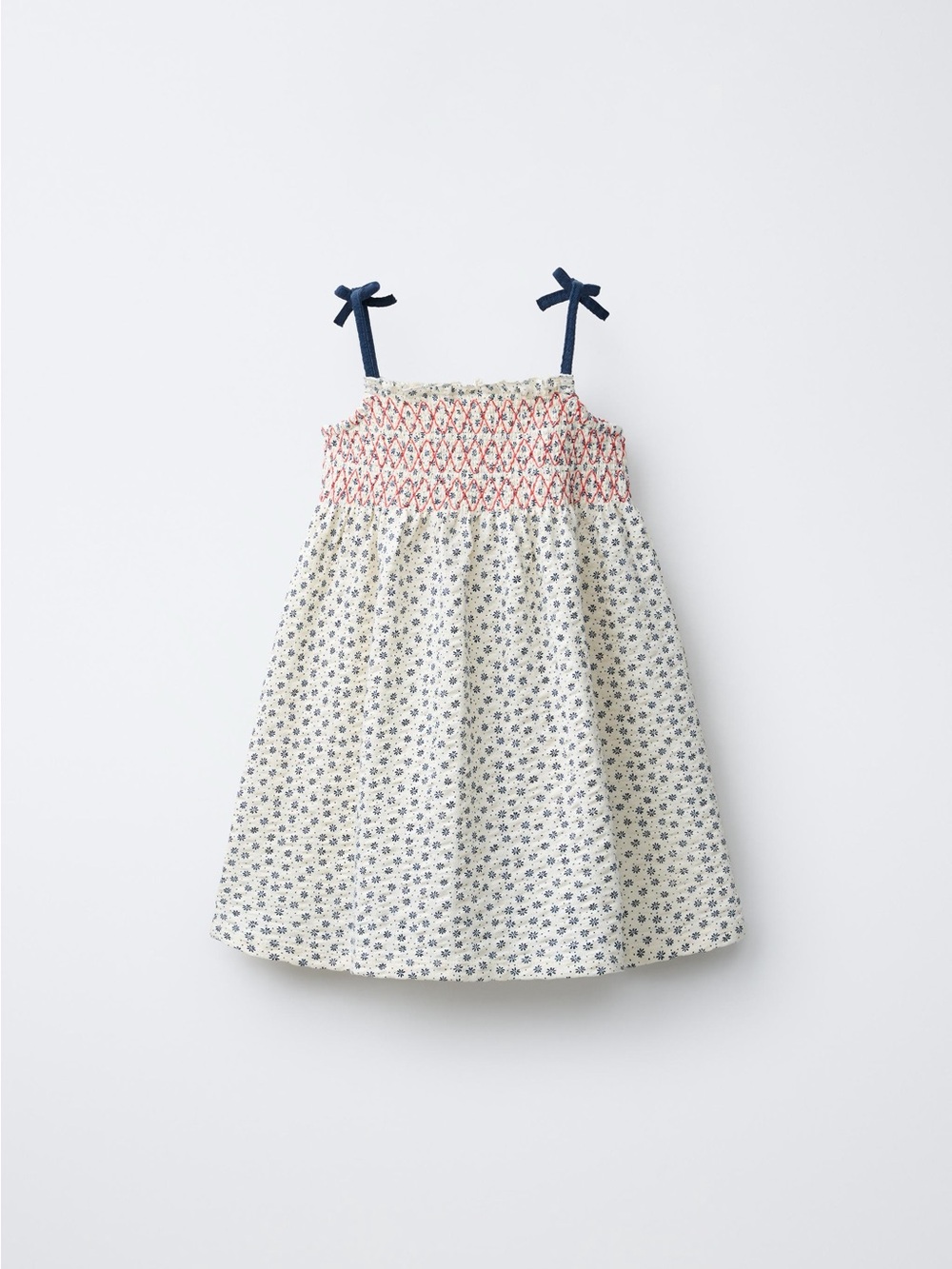 Smocked floral print dress